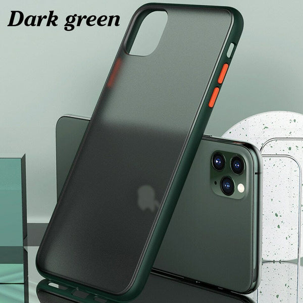 Silicone Case For iPhone 11 8 7 XS X XR SE 2020 Genuine Color Button Matte Cover