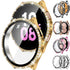 For Galaxy Watch 6 5 4 40mm 44mm Bling Glass Screen Protector Diamond Case Cover