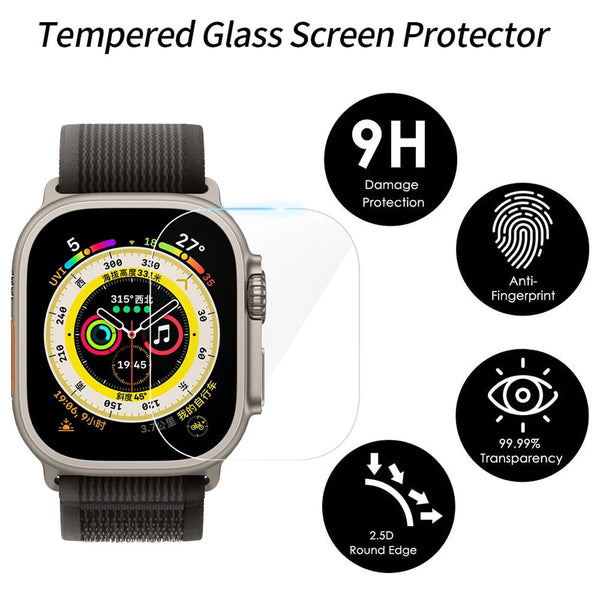 2X Tempered Glass For Apple Watch ULTRA Full Screen Protector 49mm-UK