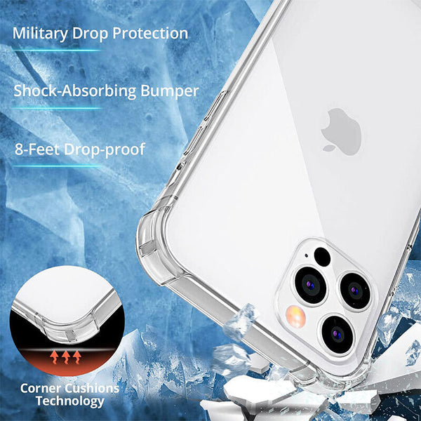 Case For Apple iPhone 14 pro Max Clear Silicone Shockproof Gel Thick Cover