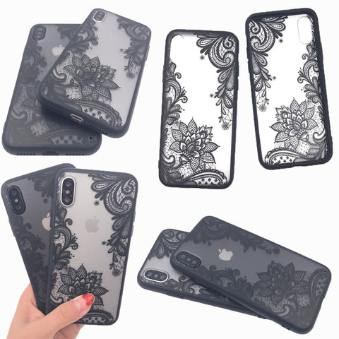 Thin Henna Lace Floral Aztec Mandala Elephant Hard Case Cover For iPhone 8+ 7+