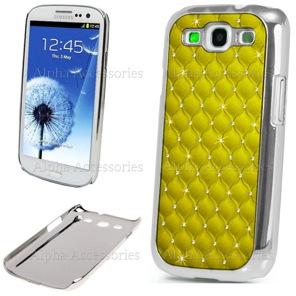 For Samsung Galaxy S3 SIII i9300 Luxury Chrome Design Bling Diamond Case Cover