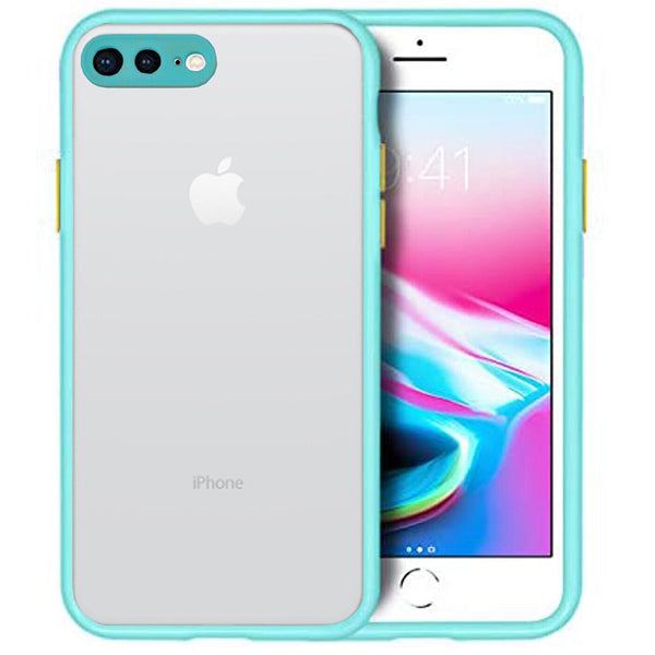 Case For iPhone 8 Plus Bumper Clear Shockproof Genuine Color Button Matte Cover