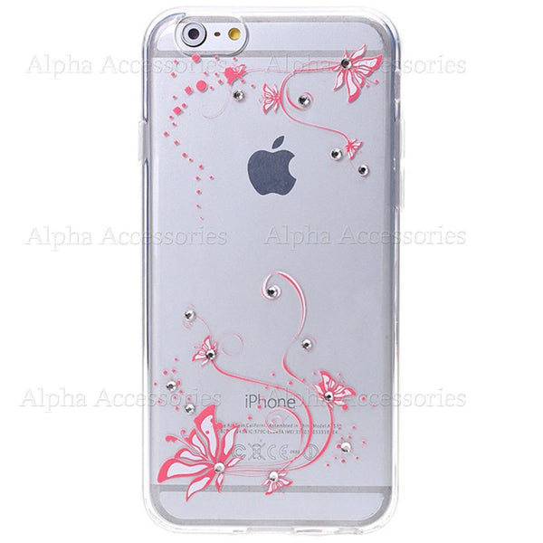 For iPhone 6 6s Soft Diamond TPU Printed Silicon Gel Bling Case Cover UK