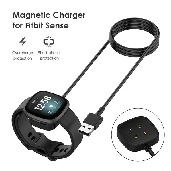 USB Charging Cable Dock For Fitbit Versa 3 4 Sense 2 Watch Wireless Charger 30cm