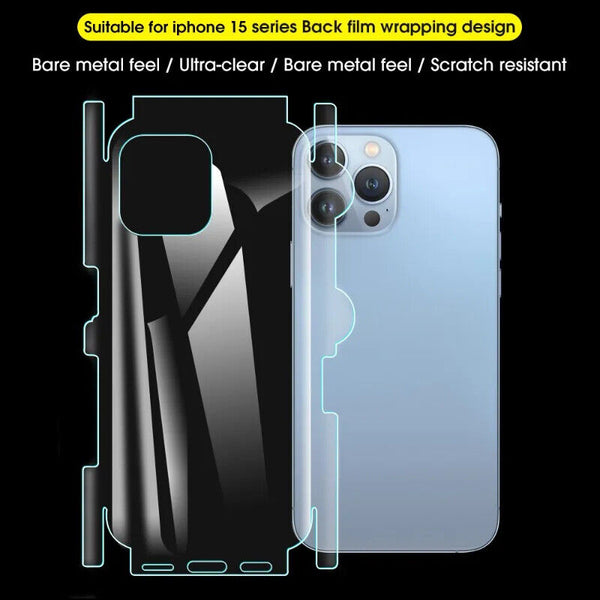 For Apple iPhone 15 Pro Max Hydrogel Film Soft Full Back Protector Cover -UK