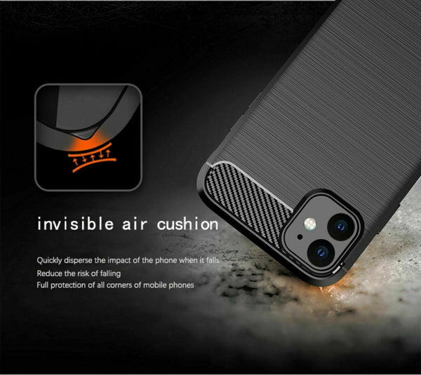 For Apple iPhone 13 Pro Max Carbon Fiber Shockproof Texture Case Soft TPU Cover