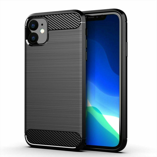 For Apple iPhone 13 Pro Max Carbon Fiber Shockproof Texture Case Soft TPU Cover