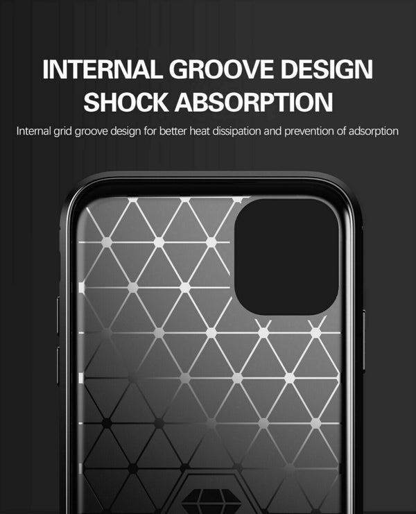 For Apple iPhone 13 Pro Max Carbon Fiber Shockproof Texture Case Soft TPU Cover