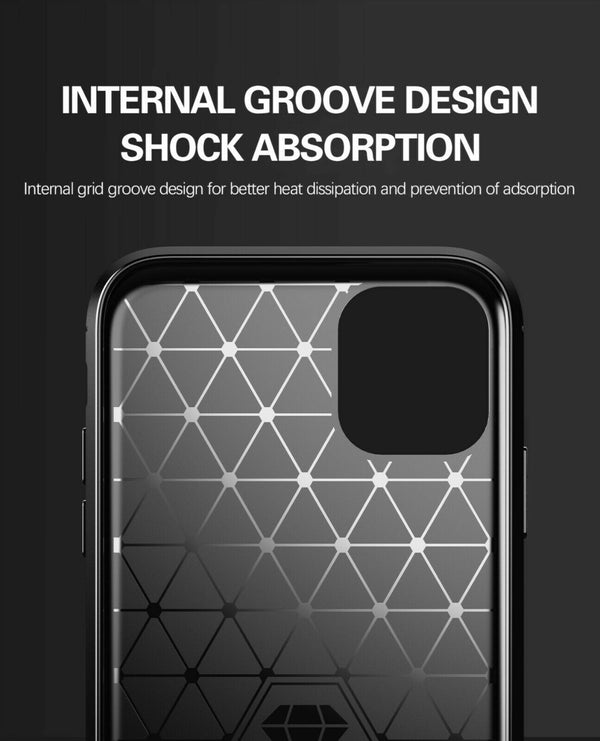 For iPhone 14 13 11 12 Mini Max Case Shockproof  Armour Soft TPU Carbon Cover