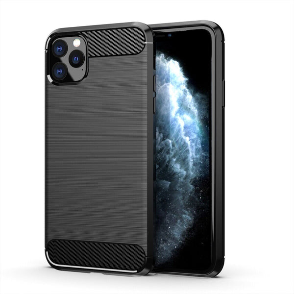 For iPhone 14 13 11 12 Mini Max Case Shockproof  Armour Soft TPU Carbon Cover