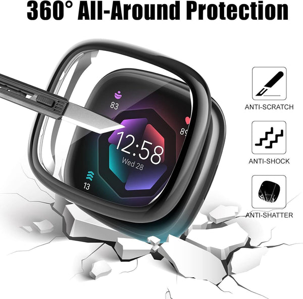 Case For Fitbit Versa 4 Sense 2 Watch TPU Silicon Screen Protector Gel Cover