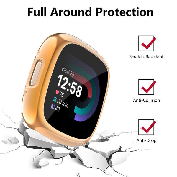 Case For Fitbit Versa 4 Sense 2 Watch TPU Silicon Screen Protector Gel Cover