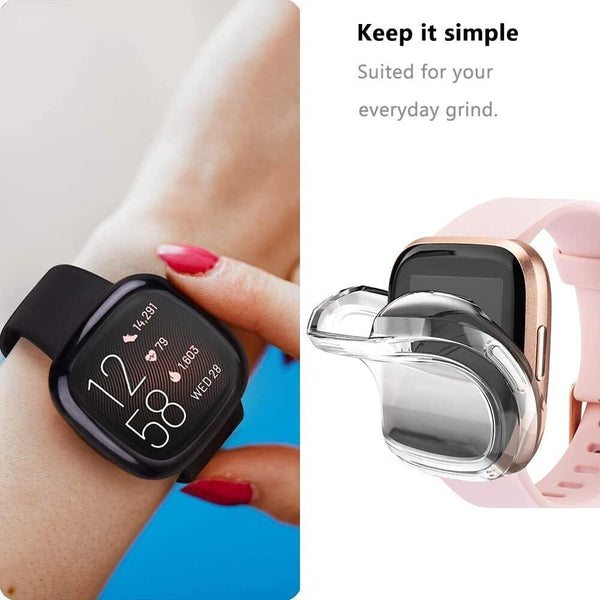 Case For Fitbit Versa 3 Sense Watch Soft TPU Silicon Screen Protector Gel Cover