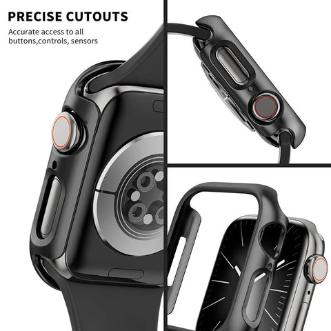 Hard Glass Case For Apple Watch 9 Series 41mm 45mm Screen Protector Cover