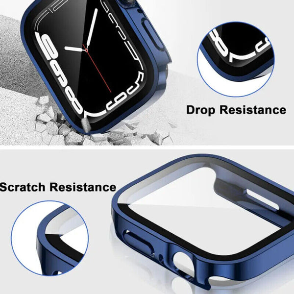 Hard Glass Case For Apple Watch 9 Series 41mm 45mm Screen Protector Cover