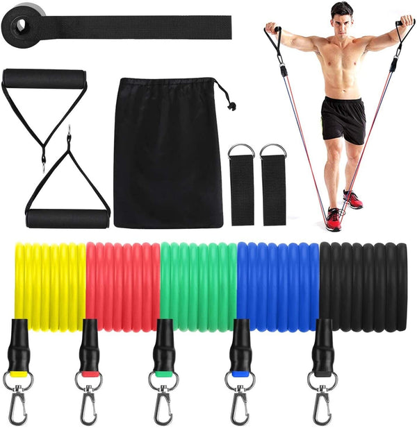 11PCS Set Resistance Bands For Gym Workout Exercise Crossfit Fitness Yoga Tubes