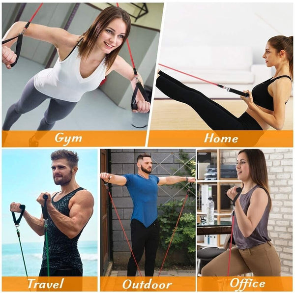 11PCS Set Resistance Bands For Gym Workout Exercise Crossfit Fitness Yoga Tubes