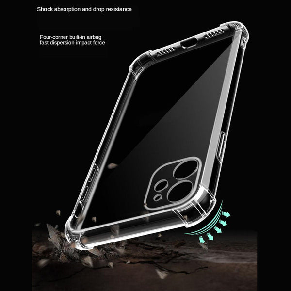 CLEAR Shockproof Case For iPhone 12 Mini Silicone Thick TPU Protective Cover