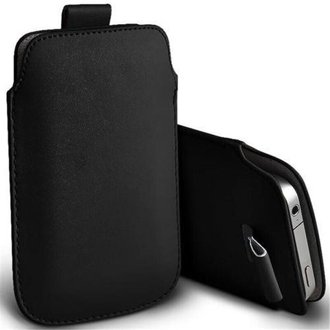 For Apple iPhone 14, 14 Pro Pull Tab Leather Pouch Case Ultra Slim Cover