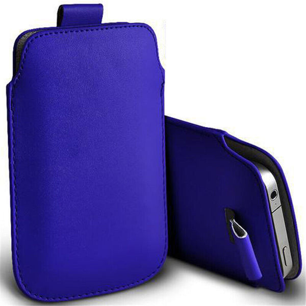 For Apple iPhone 14, 14 Pro Pull Tab Leather Pouch Case Ultra Slim Cover