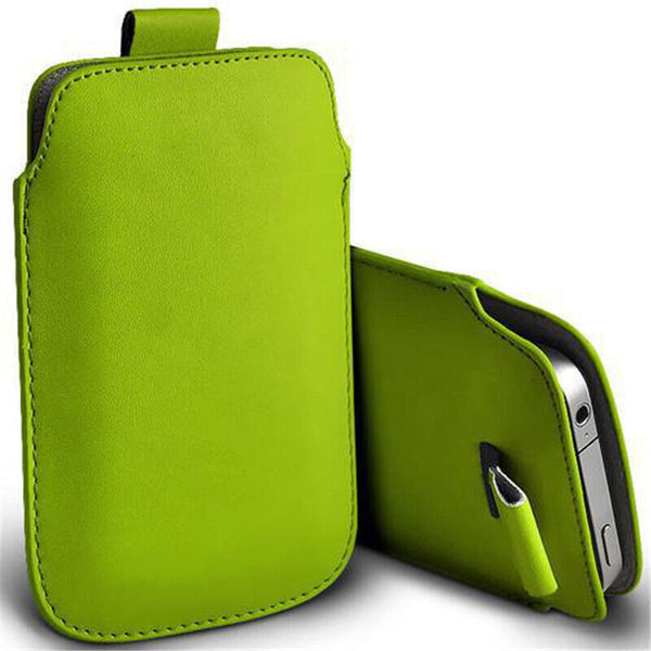 For Apple iPhone 14, 14 Pro Pull Tab Leather Pouch Case Ultra Slim Cover