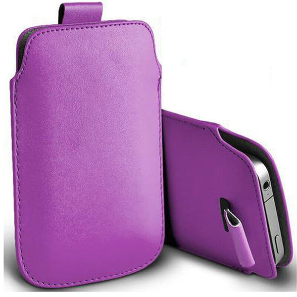 For Apple iPhone 14, 14 Pro Pull Tab Leather Pouch Case Ultra Slim Cover