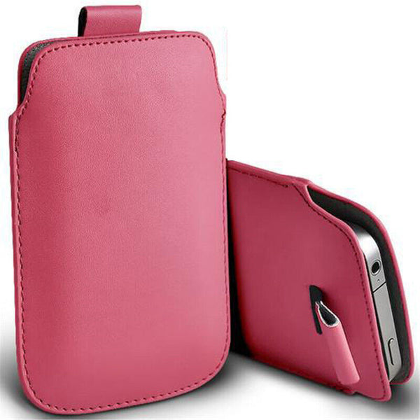 For Apple iPhone 14, 14 Pro Pull Tab Leather Pouch Case Ultra Slim Cover