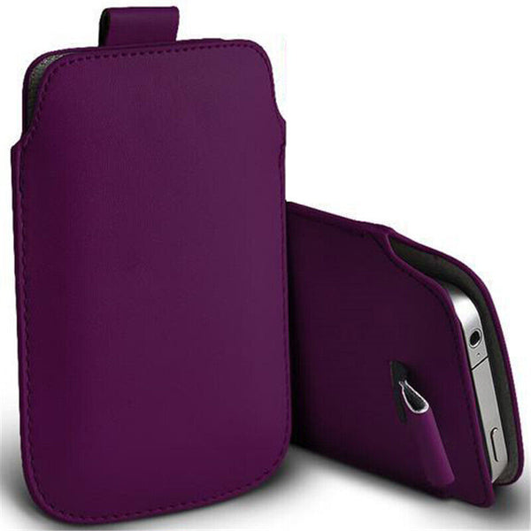 For Apple iPhone 14, 14 Pro Pull Tab Leather Pouch Case Ultra Slim Cover