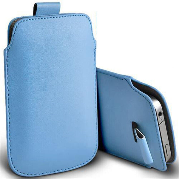 For Apple iPhone 14, 14 Pro Pull Tab Leather Pouch Case Ultra Slim Cover