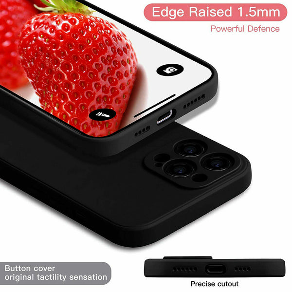 For iPhone 13 Pro Max Matte Camera Lens Protection Case Liquid Silicone Cover UK