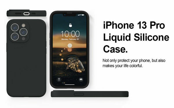 For iPhone 13 Pro Max Matte Camera Lens Protection Case Liquid Silicone Cover UK