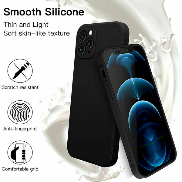 For iPhone 13 Pro Max Matte Camera Lens Protection Case Liquid Silicone Cover UK