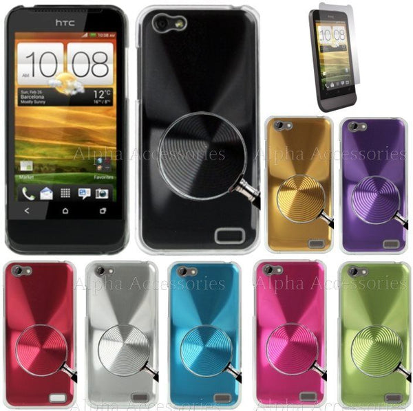 Aluminium Metal CD Disc Style Hard Back Case Cover Skin For HTC ONE V - UK