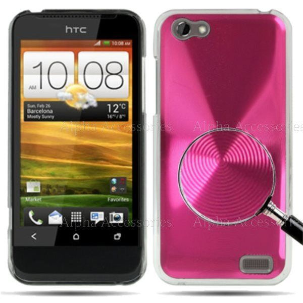 Aluminium Metal CD Disc Style Hard Back Case Cover Skin For HTC ONE V - UK