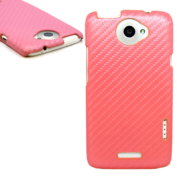 Carbon Fiber Inspired PU Leather Back Case Cover Skin Pouch For New HTC ONE X UK