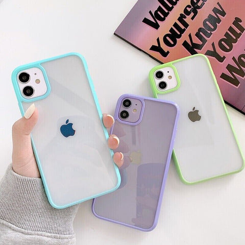 Case for Apple iPhone 11 Clear Shockproof Silicone Candy Color Back Phone Cover