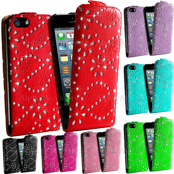 For Samsung Galaxy S3 Leather Flip Diamond Case Holder Glitter Cover