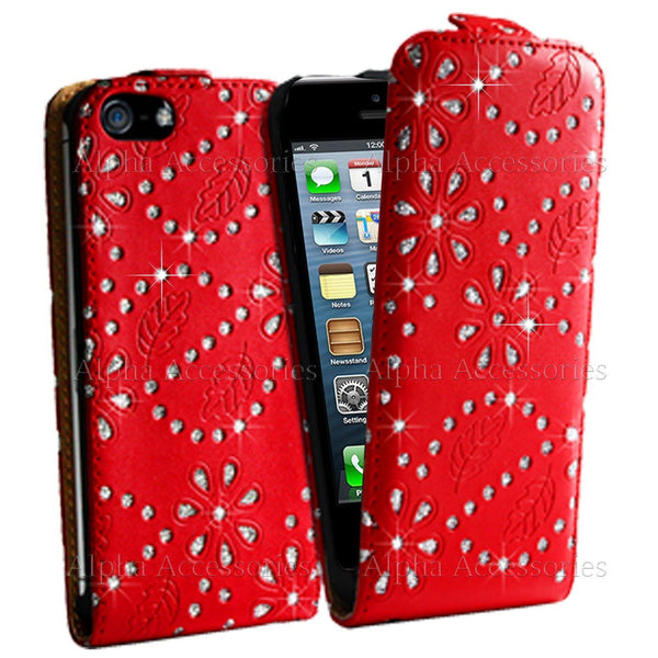 For Samsung Galaxy S3 Leather Flip Diamond Case Holder Glitter Cover