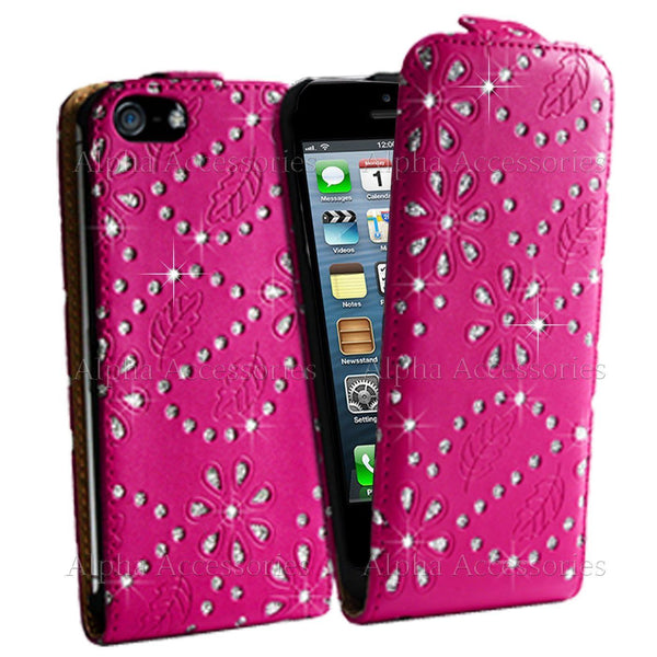 For Samsung Galaxy S3 Leather Flip Diamond Case Holder Glitter Cover