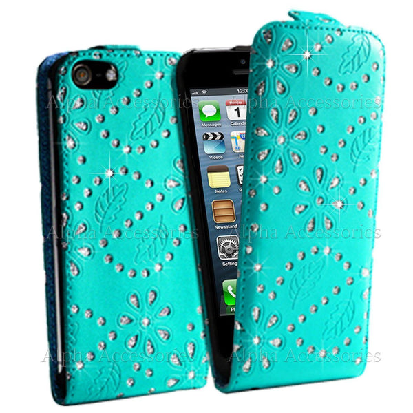 For Samsung Galaxy S3 Leather Flip Diamond Case Holder Glitter Cover