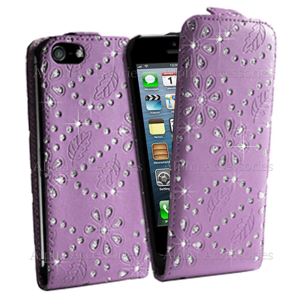 For Samsung Galaxy S3 Leather Flip Diamond Case Holder Glitter Cover