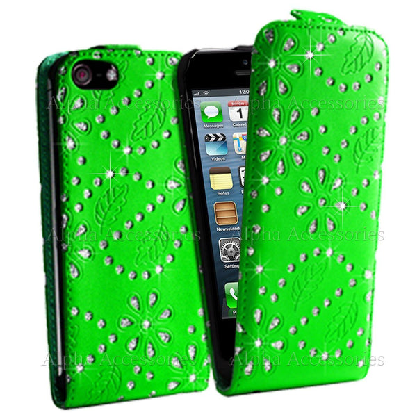 For Samsung Galaxy S3 Leather Flip Diamond Case Holder Glitter Cover