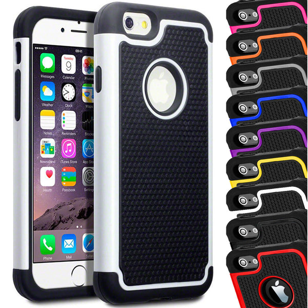 Shock Proof Dual Layer Silicone & Hard Case Cover For iPhone 8 7 6 5S 5