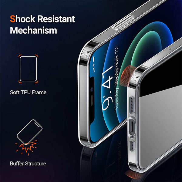 For iPhone 12 Pro Case Shockproof Soft Silicone Thin TPU Protective Gel Cover