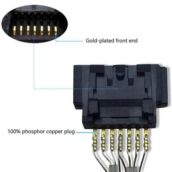 Cable L-Shape and Straight Data Lead 6 Pack 50cm Serial ATA SATA III 6GBps Lock