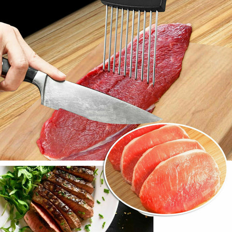 Food Slice Assistant Onion Slicer Vegetable Cutter Fish Meat Potato Holder Tool