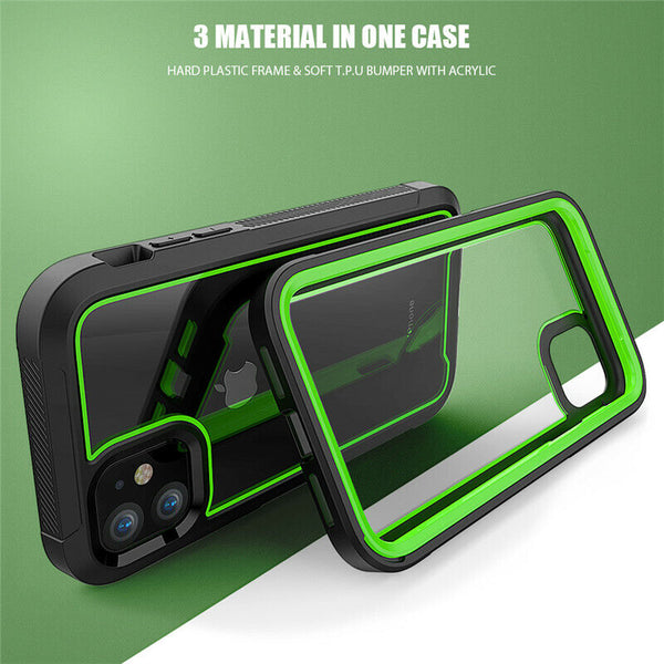 Heavy Duty Shockproof Hybrid Hard Tough Bumper Case For iPhone 12 Mini PC Cover