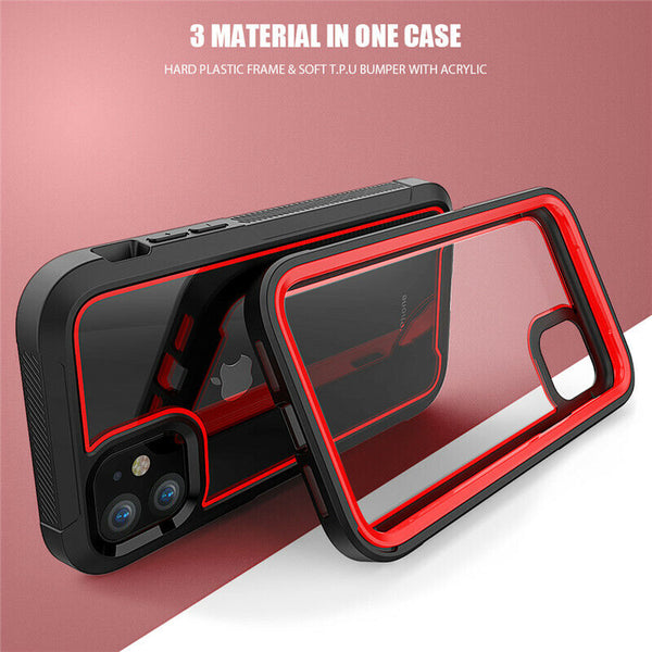 Heavy Duty Shockproof Hybrid Hard Tough Bumper Case For iPhone 12 Mini PC Cover