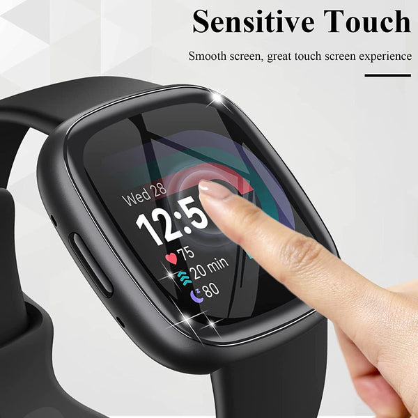 9D Screen Protector For Fitbit Versa 3 4 Sense 2 Watch Film Tempered Glass